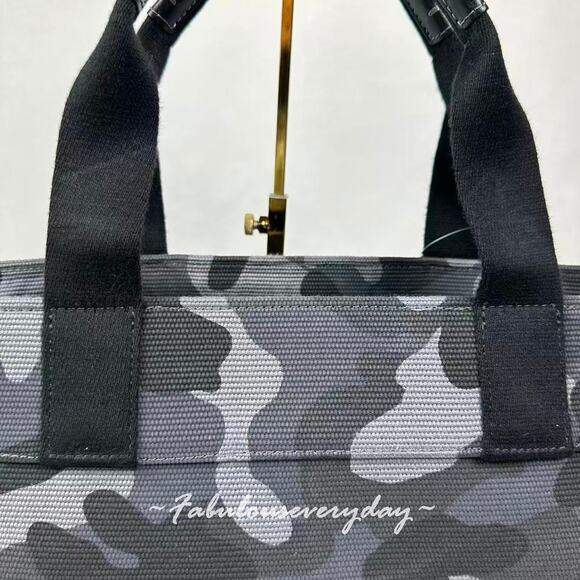 Coach Tote 38 Crossbody Bag Camo Print In Canvas/Gunmetal/Grey Multi CY805 NWT - Picture 9 of 10